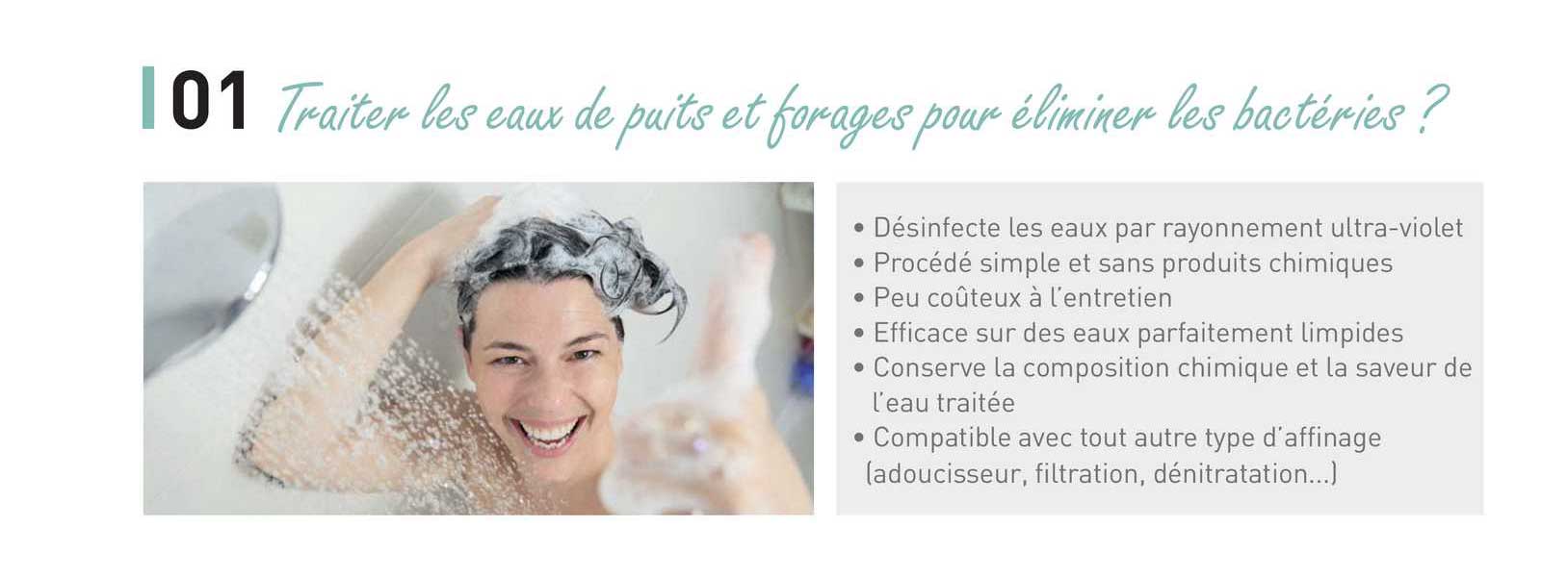 traiter les eaux de puits et forages pour éliminer les bactéries ?