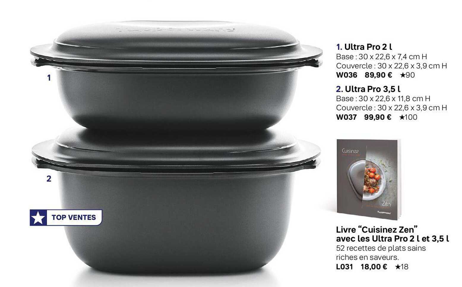 ultra pro 2l, ultra pro 3,5 l, livre "cuisinez zen" avec les ultra pro 2l et 3,5 l