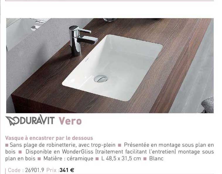 vasque à encastrer par le dessous vero duravit