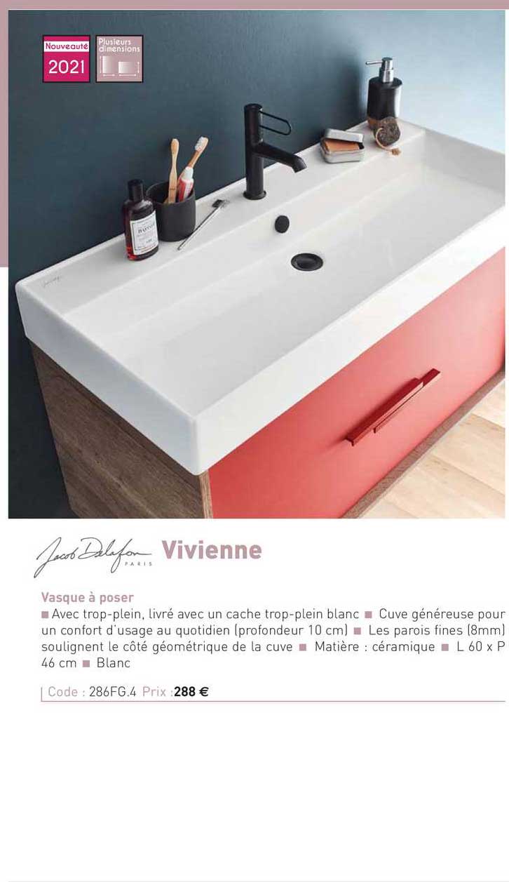 vasque à poser vivienne jacob delafon