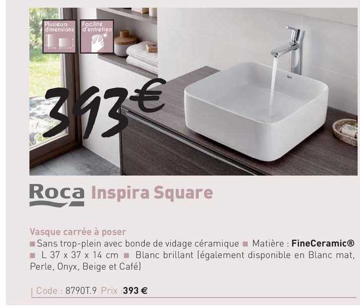 vasque carrée à poser inspira square roca