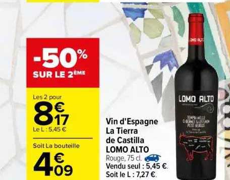 Vin d'Espagne La Tierra de Castilla Lomo Alto