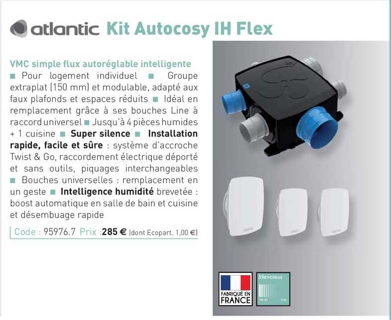 Vmc Simple Flux Autoréglable Intelligente, Kit Autocosy Ih Flex Atlantic