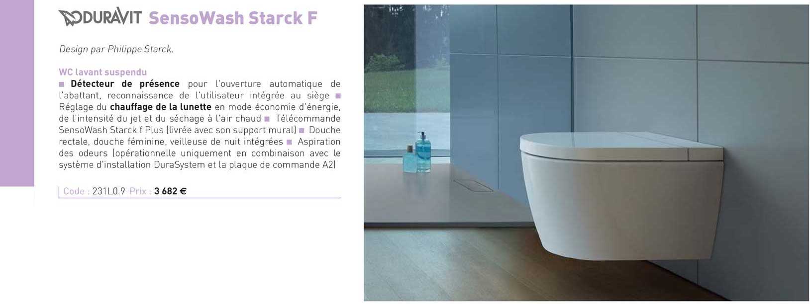 wc lavant suspendu sensowash starck f duravit