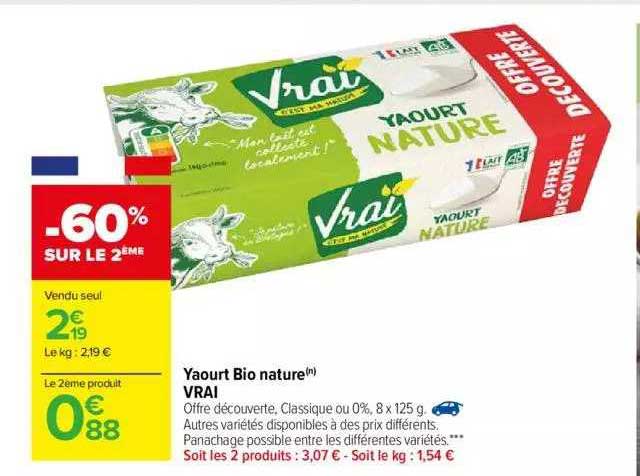 Yaourt Bio Nature Vrai