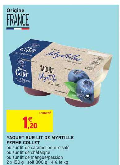 yaourt sur lit de myrtille ferme collet