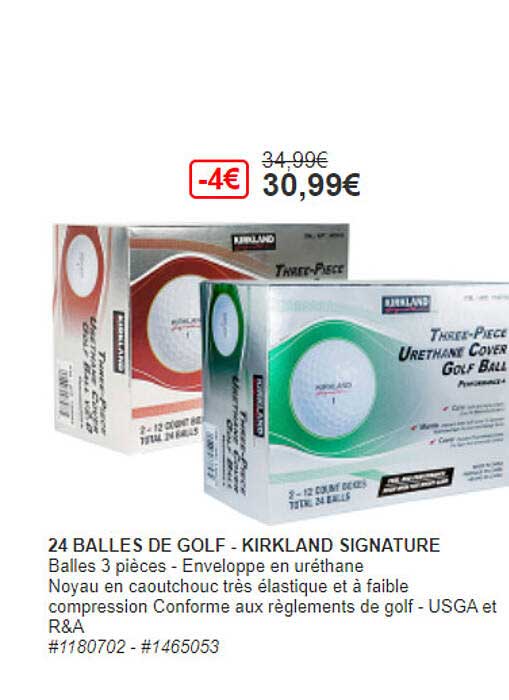 24 balles de golf - kirkland signature