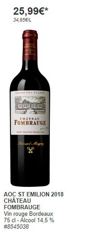 aoc st émilion 2018 château fombrauge
