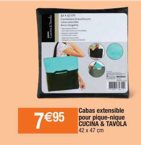 cabas extensible pour pique-nique cucina & tavola