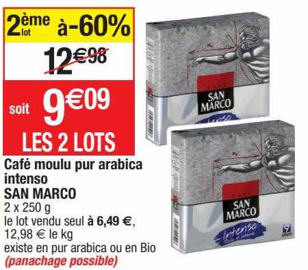 café moulu pur arabica intenso san marco