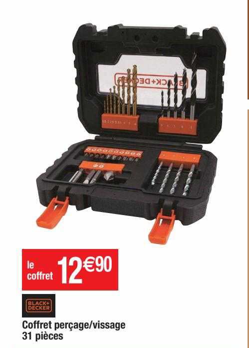 coffret perçage - vissage 31 pièces black+decker