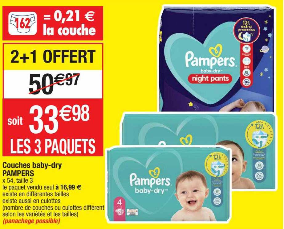 couches baby-dry pampers