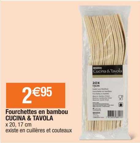 fourchettes en bambou cucina & tavola