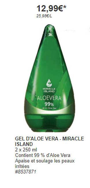 gel d'aloé vera - miracle island