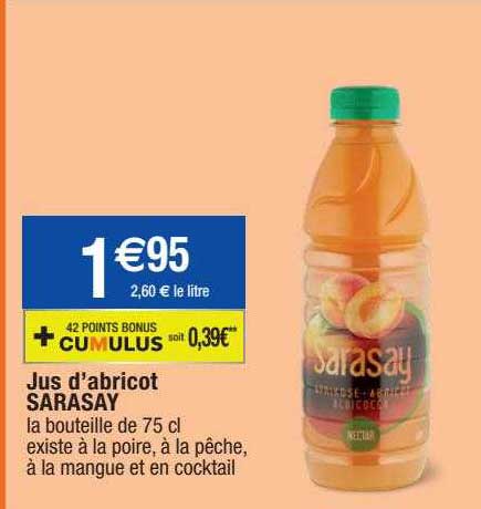 jus d'abricot sarasay