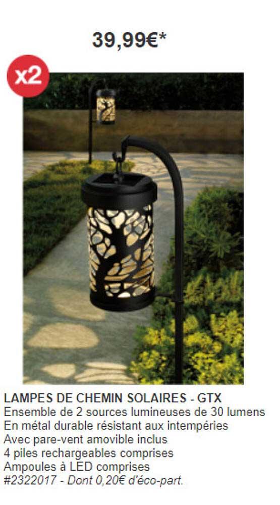 lampes de chemin solaires - gtx