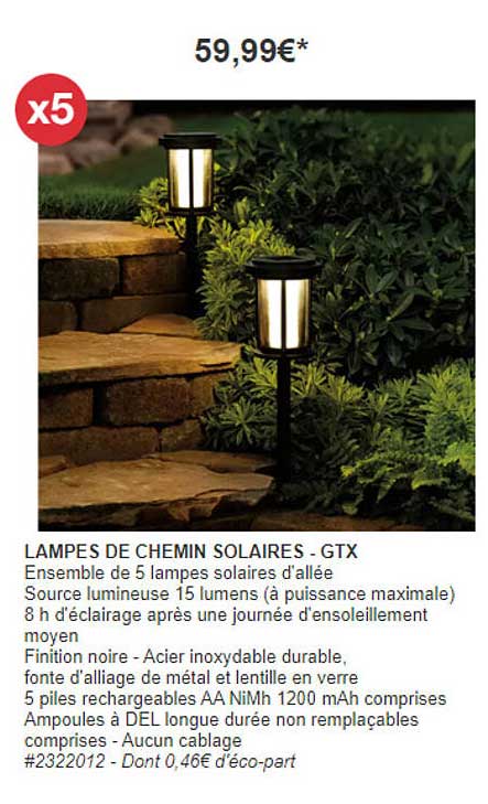 lampes de chemin solaires - gtx