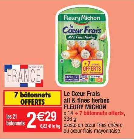 le cœur frais ail & fines herbes fleury michon