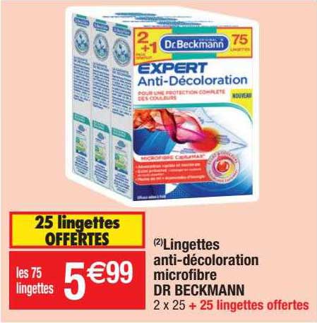 lingettes anti-décoloration microfibre dr beckmann