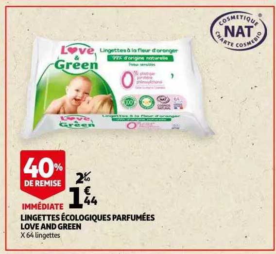 lingettes écologiques parfumées love and green