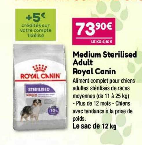 medium sterilised adult royal canin