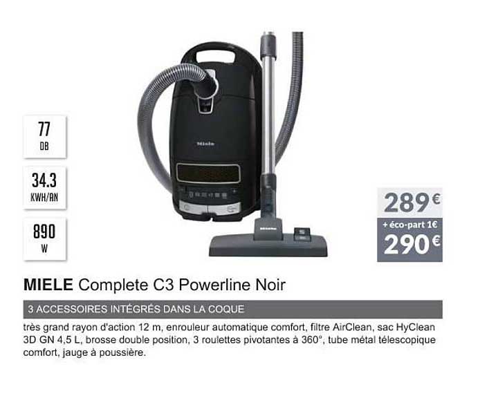 miele complete c3 powerline noir