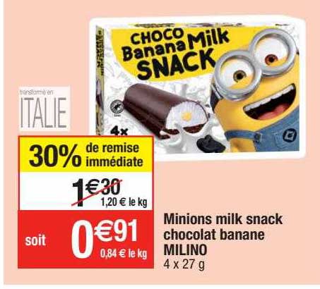 minions milk snack chocolat banane milino