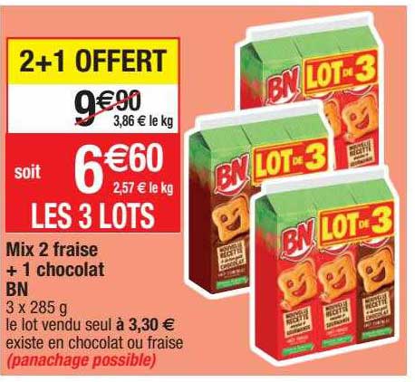 Mix 2 Fraise + 1 Chocolat Bn