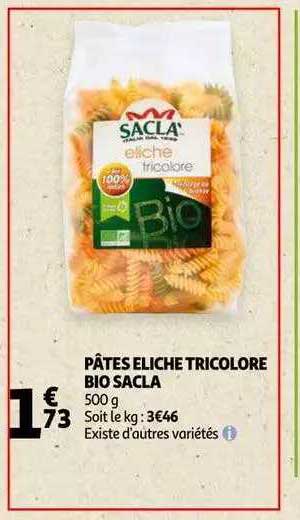 Pâtes Eliche Tricolore Bio Sacla