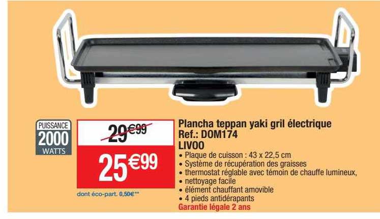 plancha teppan yaki gril électrique livoo