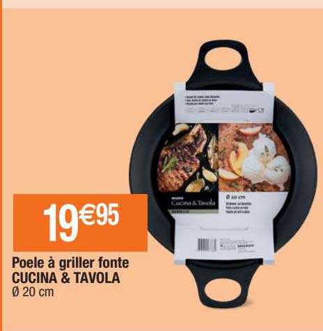 poêle à griller fonte cucina & tavola