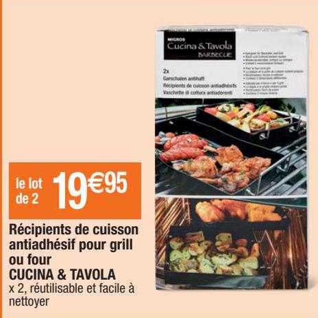 récipients de cuisson antiadhésif pour grill ou four cucina & tavola