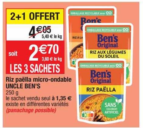 riz paëlla micro-ondable uncle ben's