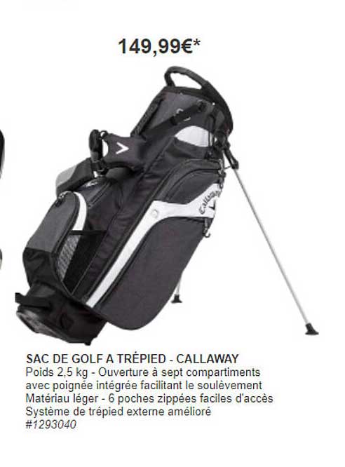 sac de golf  à trépied - callaway