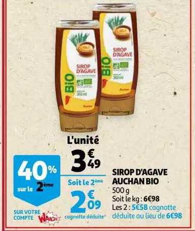 Sirop D'agave Auchan Bio
