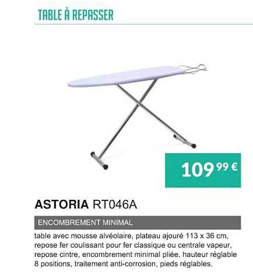 table à repasser astoria rt046a