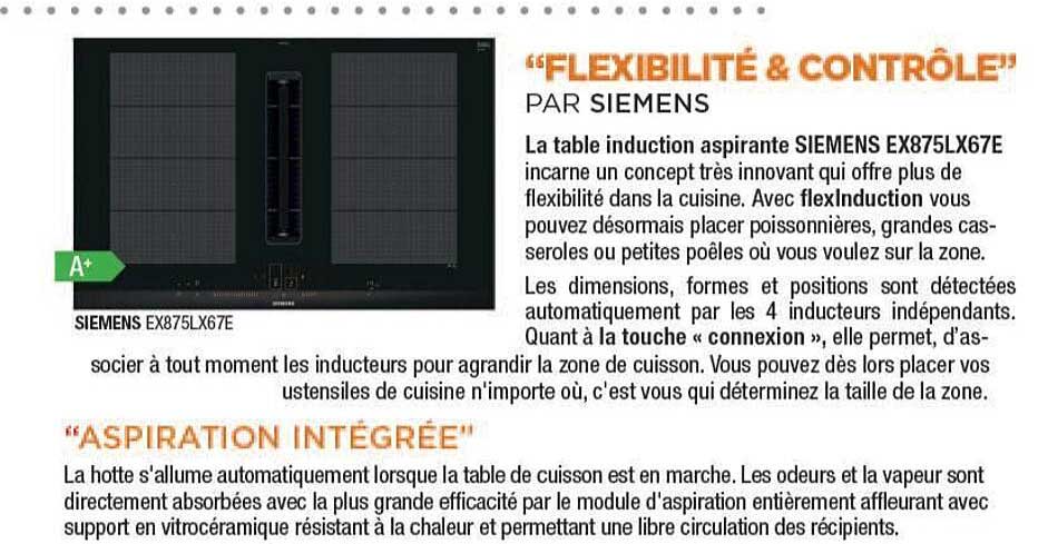 table induction aspirante siemens ex875lx67e
