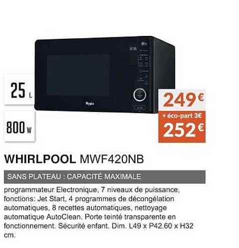 whirlpool mwf420nb