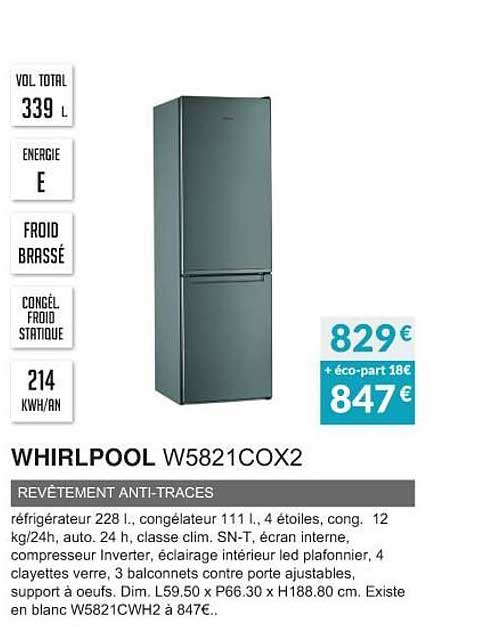 whirlpool w5821cox2