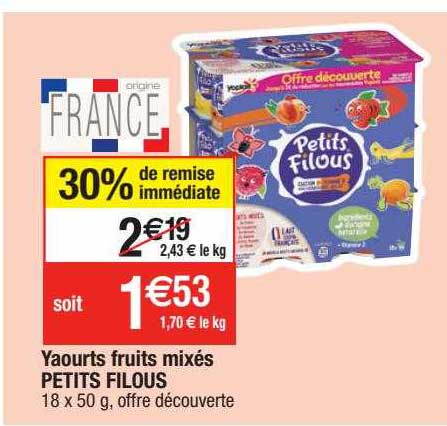 Yaourts Fruits Mixés Petits Filous