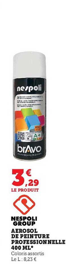 aérosol de peinture professionnelle 400ml nespoli group