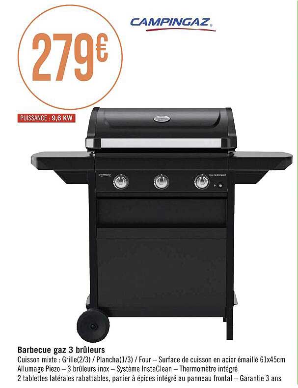 barbecue gaz 3 brûleurs campingaz