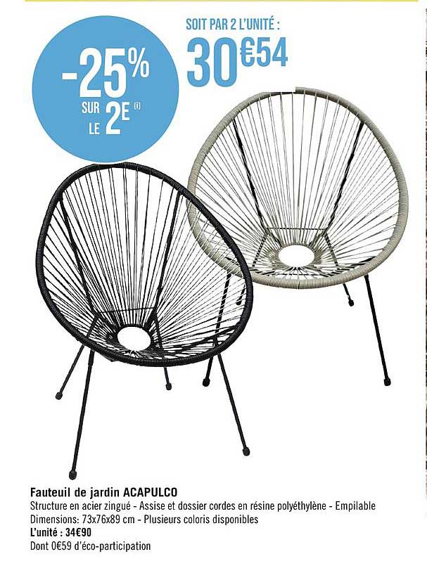 fauteuil de jardin acapulco