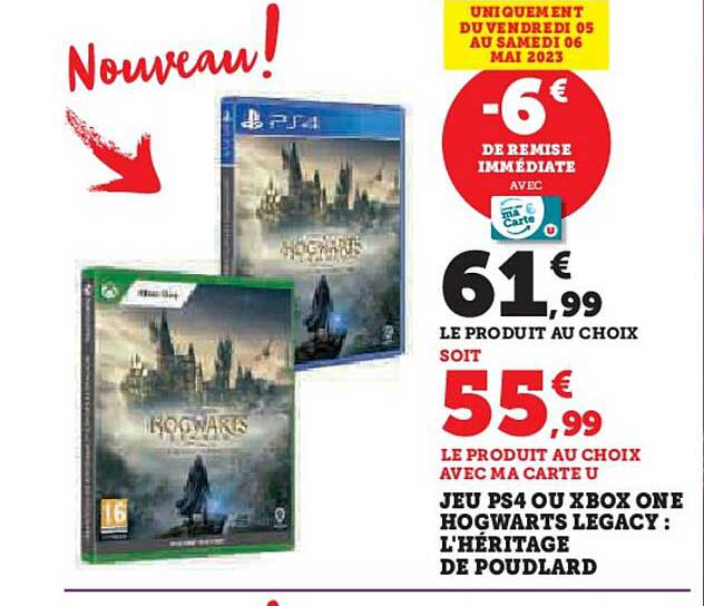 jeu ps4 ou xbox one hogwarts legacy : l'héritage de poudlard