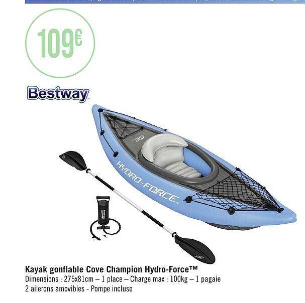kayak gonflable cove champion hydro-force bestway