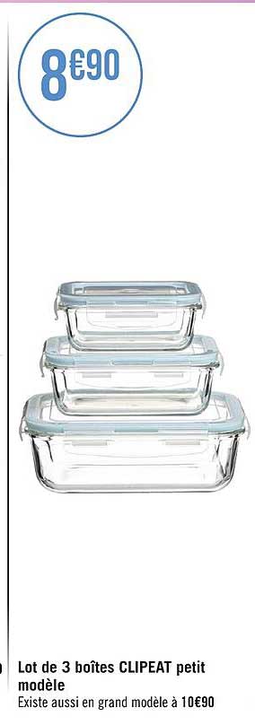 Lot De 3 Boîtes Clipeat Petit Modèle