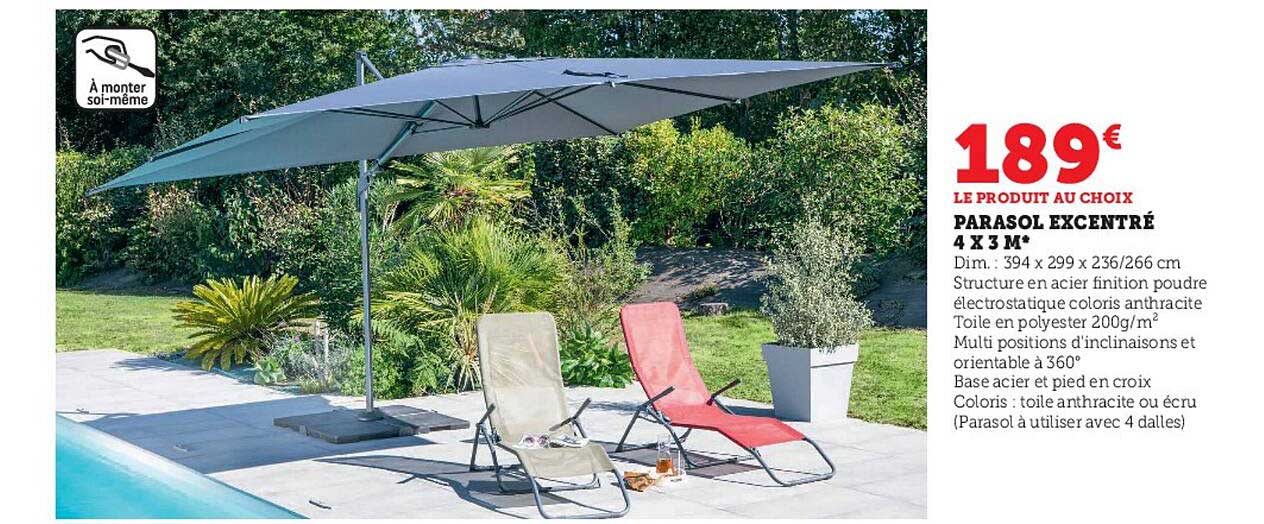 Parasol Excentré 4 X 3m