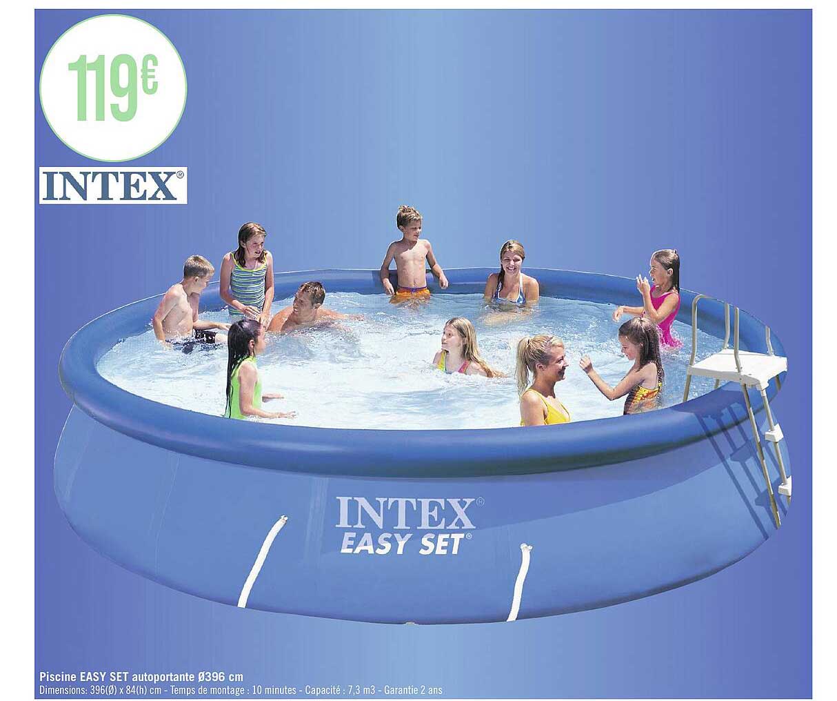 Piscine Easy Set Autoportante ø396 Cm Intex