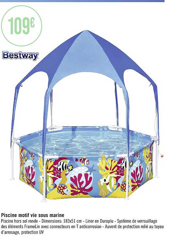 piscine motif vie sous marine bestway