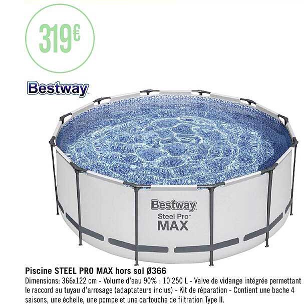 piscine steel pro max hors sol ø366 bestway